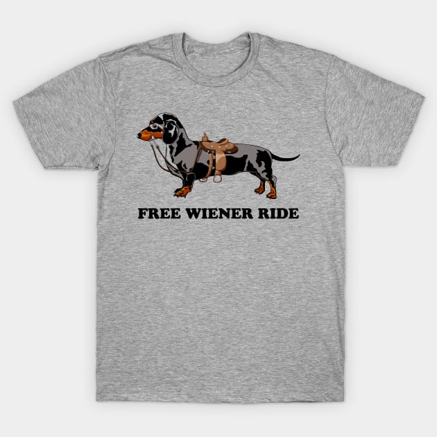 Free Dachshund ride T-Shirt by rlnielsen4